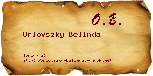 Orlovszky Belinda névjegykártya